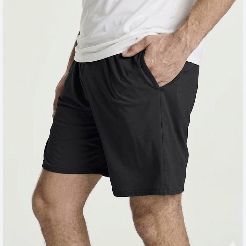 REAL ESSENTIALS DryFit Athletic Mesh Shorts, 2 Pairs, Men’s XL, Light Blue Black